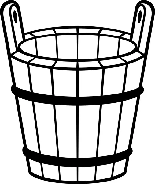 Wooden bucket — Stock Vector