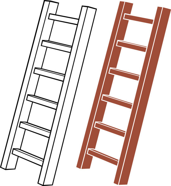 Illustration of a wooden ladder