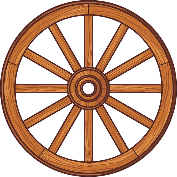 Old wooden wheel — Stock Vector