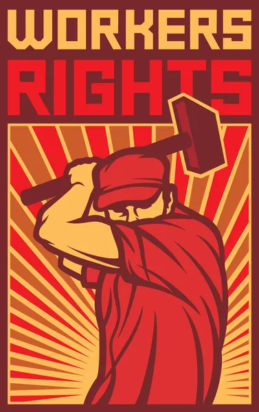 Affiche droits des travailleurs — Image vectorielle