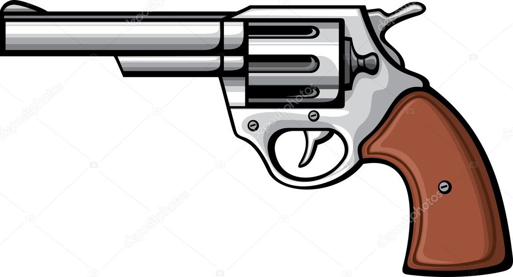 Handgun (pistol vector, pistol gun, old revolver)