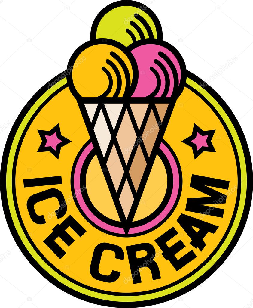 Ice cream label (ice cream icon, ice cream sign, ice cream cones)