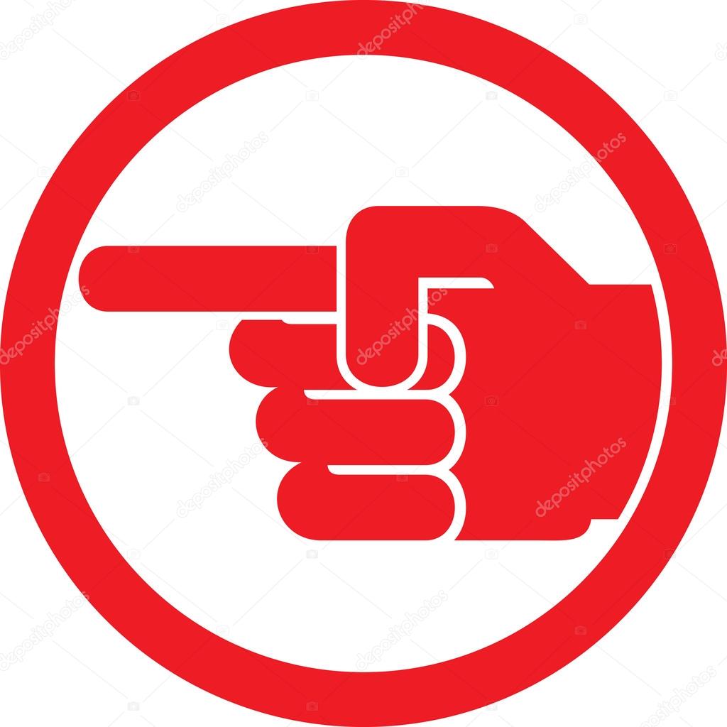 Finger pointing symbol