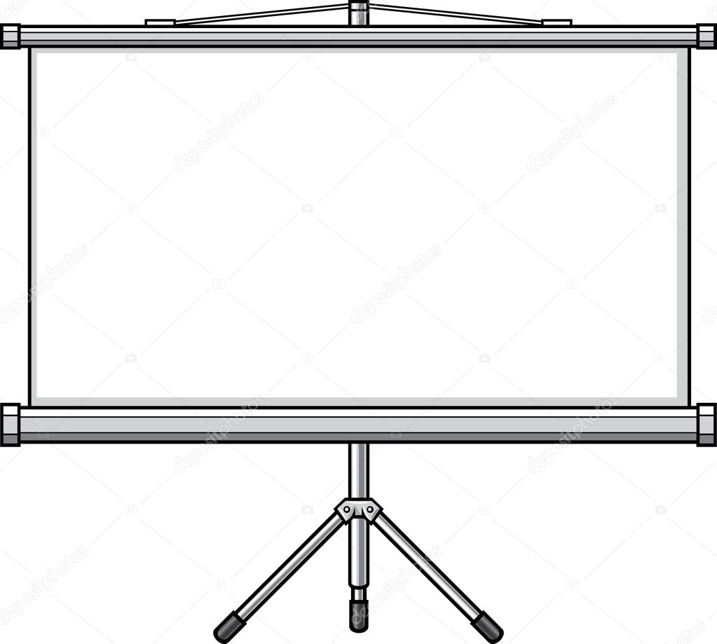 A blank presentation or projector roller screen
