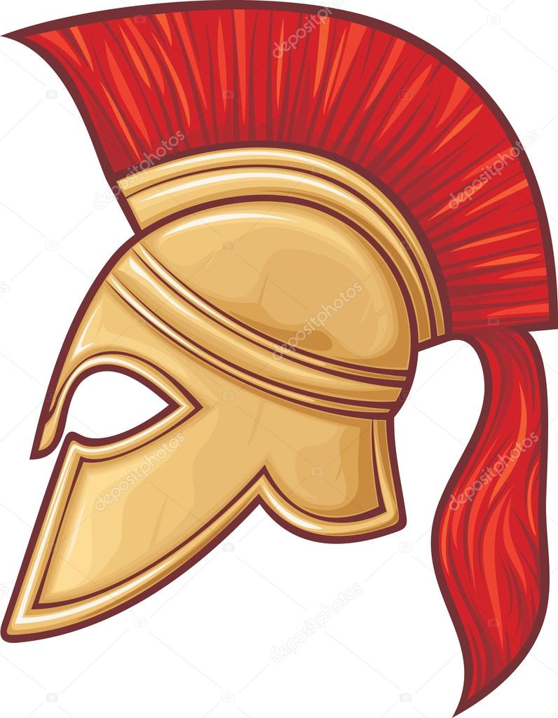 Illustration of an ancient greek warrior helmet