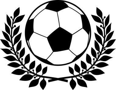 Futbol topu ve defne çelengi