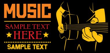 akustik gitar çalmak - vektör arka plan