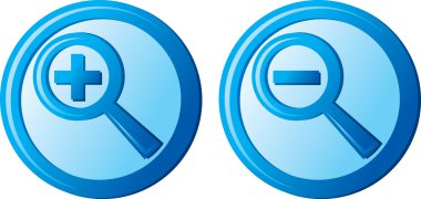 Zoom simgeleri (Büyüteç düğmesini, arama simgesi, zoom Icons set)