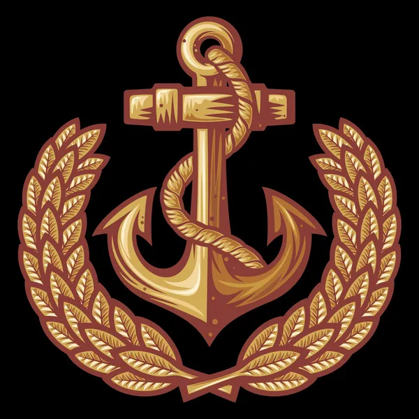 Знак "Якорь и лавровый венок" — стоковый вектор