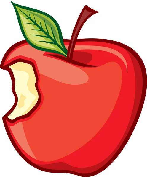 Κόκκινο μήλο δαγκωμένο — Διανυσματικό Αρχείο