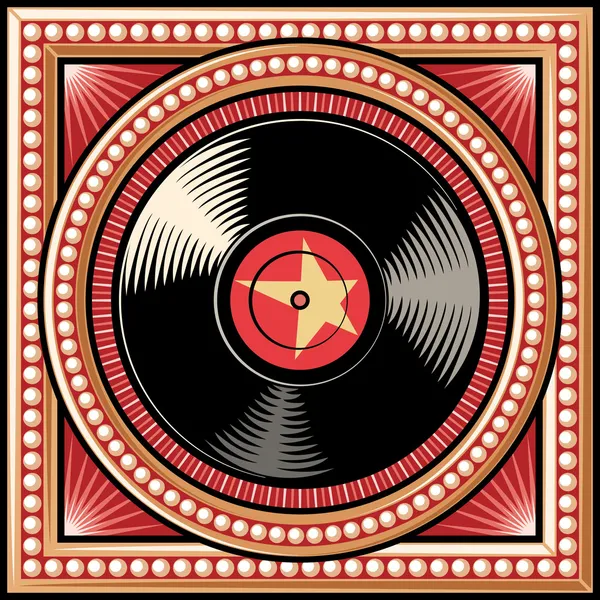 Disque de vinyle design rétro — Image vectorielle