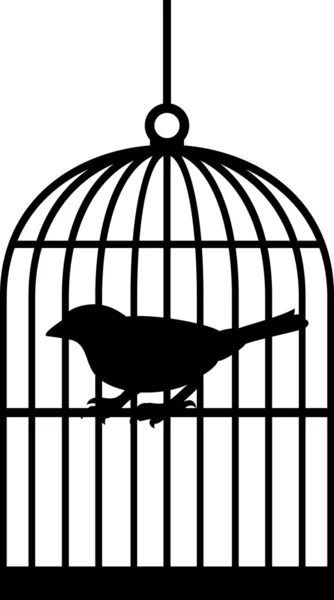 Silhouette bird cages — Stock Vector