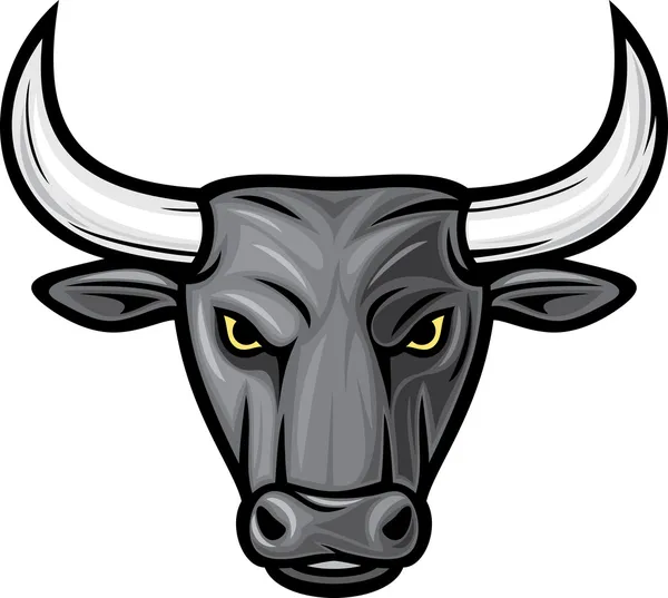 Black bull head — Stock Vector