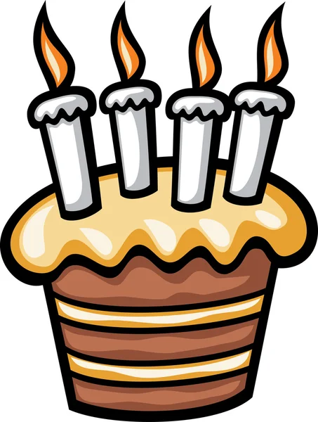 Mumlu doğum günü pastası — Stok Vektör