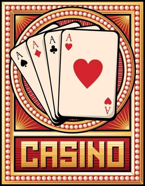 Casino-Etikettendesign — Stockvektor