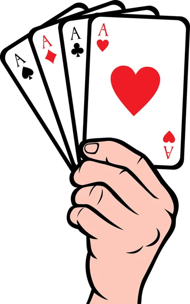 Hand holding playing card — Stock Vector