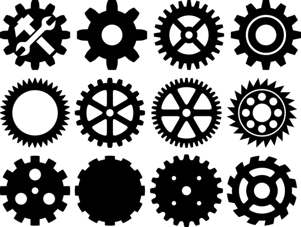 Gear collection machine gear — Stock Vector