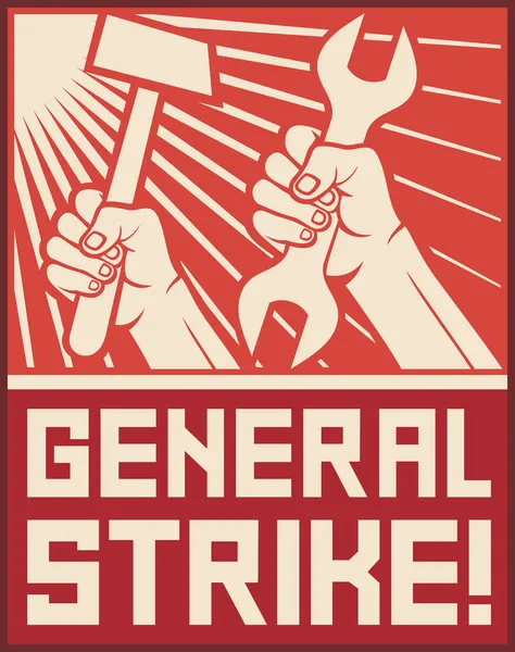 Cartaz de greve geral —  Vetores de Stock