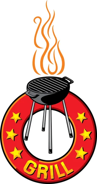 Barbecue etichetta griglia — Vettoriale Stock