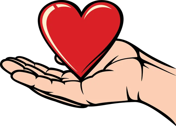 Hand hält das Herz — Stockvektor
