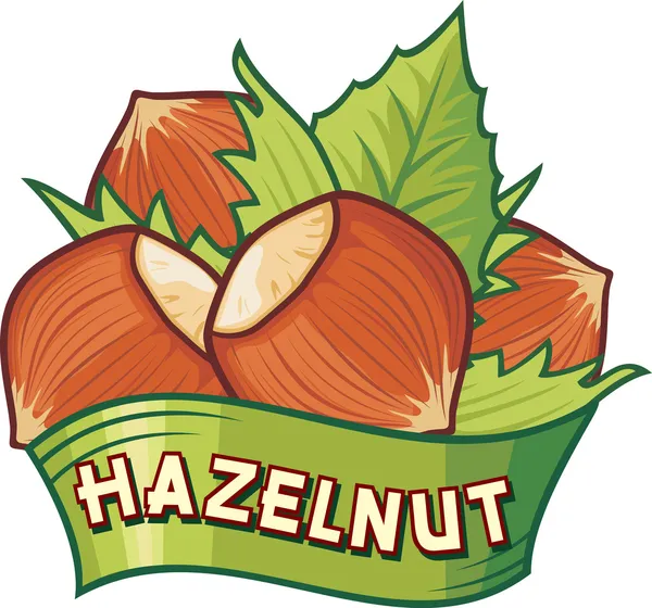 Hazelnut label — Stock Vector