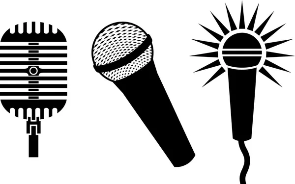 Vector Classic Microphones Symbols — Stock Vector