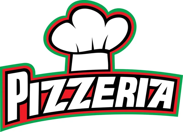 Diseño de etiqueta de pizzería — Vector de stock