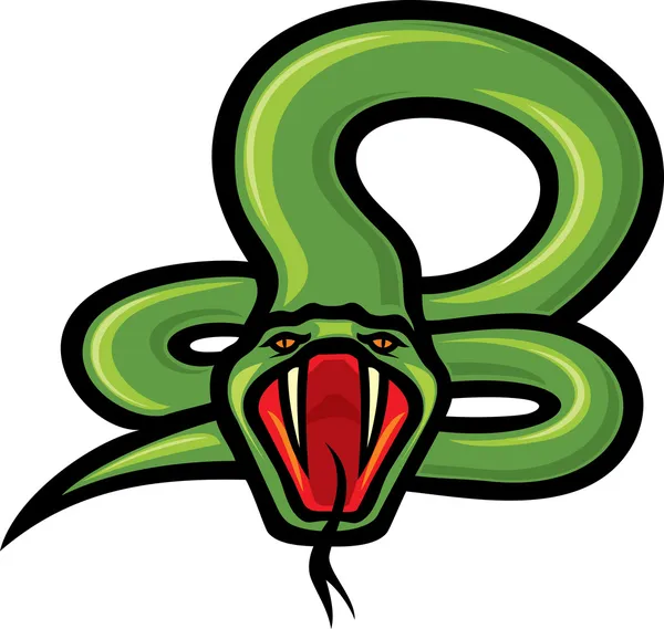 Serpiente verde — Vector de stock