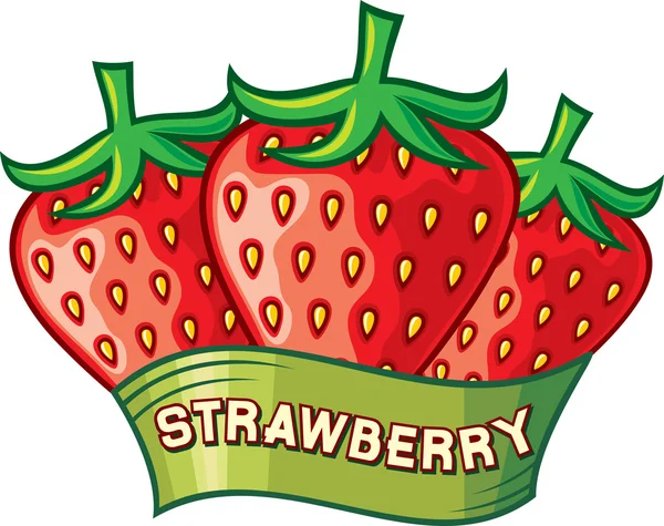 Conception de l'étiquette fraise — Image vectorielle