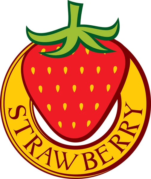 Strawberry label design — Stock Vector