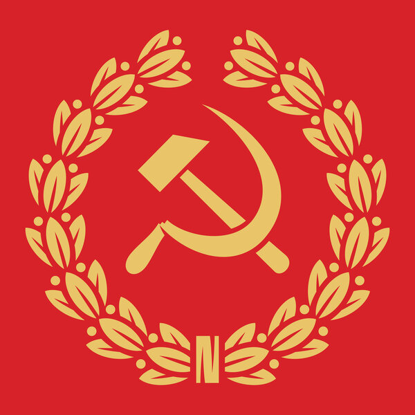 Symbol of USSR - hammer, sickle and laurel wreath