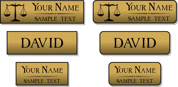 Engraved metal name badges Royalty Free Stock Vectors