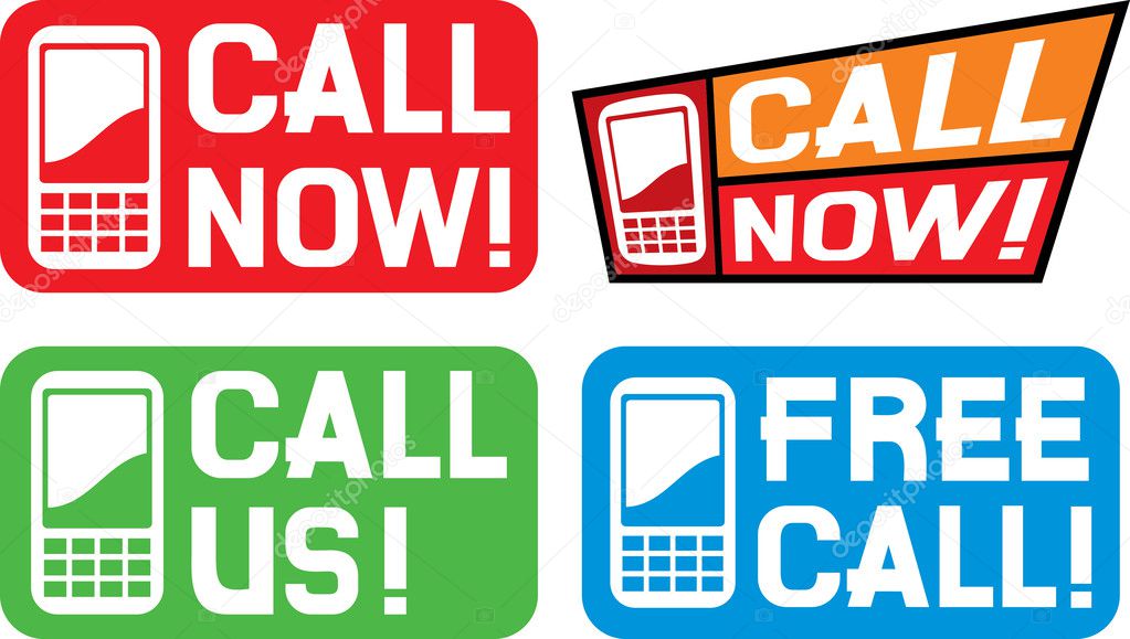 Call now label, call us label, free call label