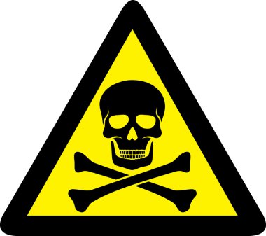 vektör tehlike işareti skull simgesi olan