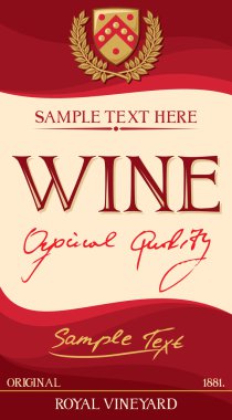 vektör şarap etiketi