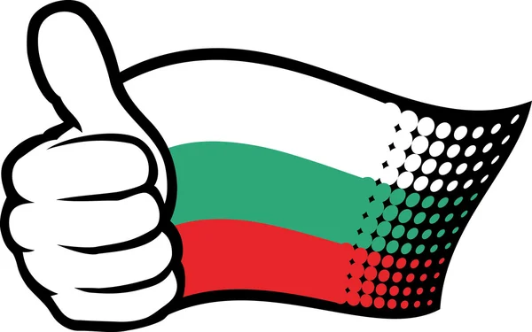 Flag of bulgaria. hand showing thumbs up. — Stock Vector