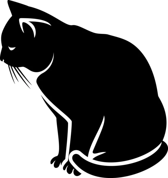 Cat (illustration of a black cat) — Stock Vector