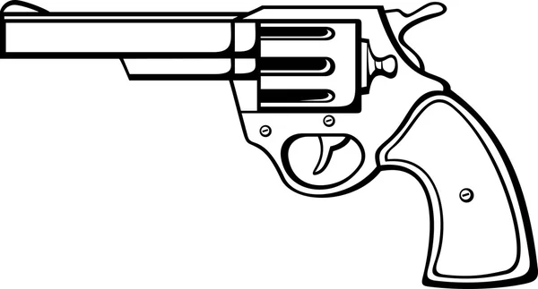 Arme de poing (pistolet, pistolet, vieux revolver ) — Image vectorielle