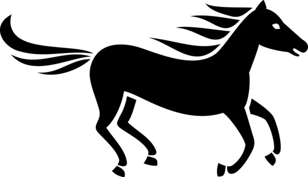 Silueta de caballo corriendo — Vector de stock