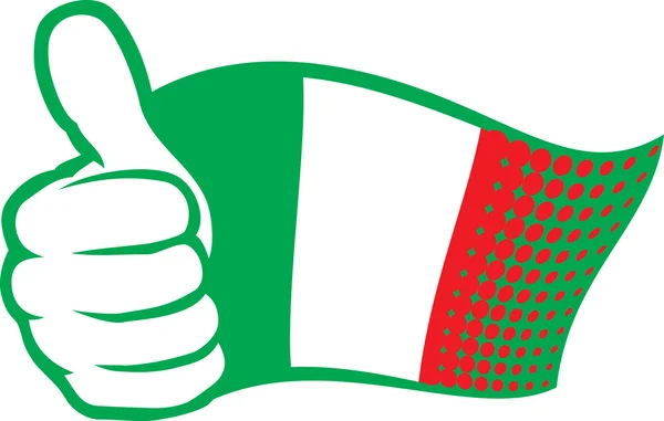 Flagga Italien. hand visar tummen. — Stock vektor