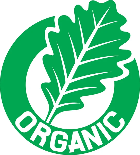 Signo orgánico (sello orgánico, símbolo orgánico, hoja de roble ) — Vector de stock