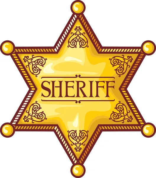 Étoile vectorielle du shérif (insigne du shérif, bouclier du shérif ) — Image vectorielle