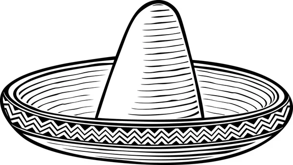 Sombrero (chapéu mexicano ) — Vetor de Stock