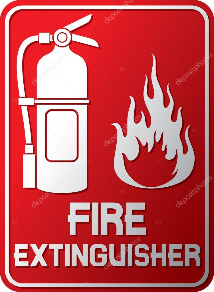 Fire extinguisher sign (fire extinguisher symbol, label)