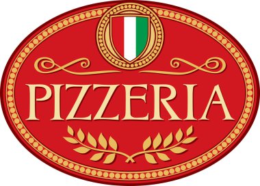 Pizzeria label design clipart