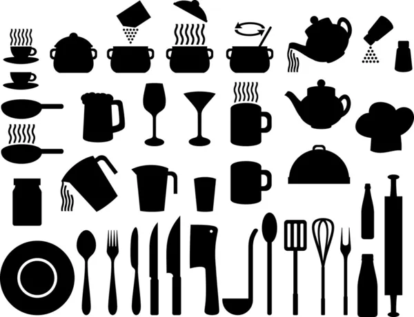 Kitchen icons set — Stock Vector