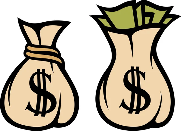 Χρήματα τσάντα με σύμβολο δολάριο διανυσματική απεικόνιση — Διανυσματικό Αρχείο