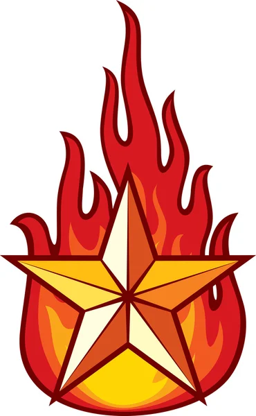 Hvězda a plamen — Stockový vektor
