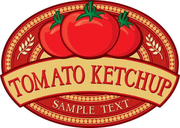 Rótulo de ketchup de tomate — Vetor de Stock
