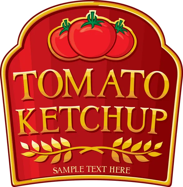 Étiquette de ketchup tomate — Image vectorielle